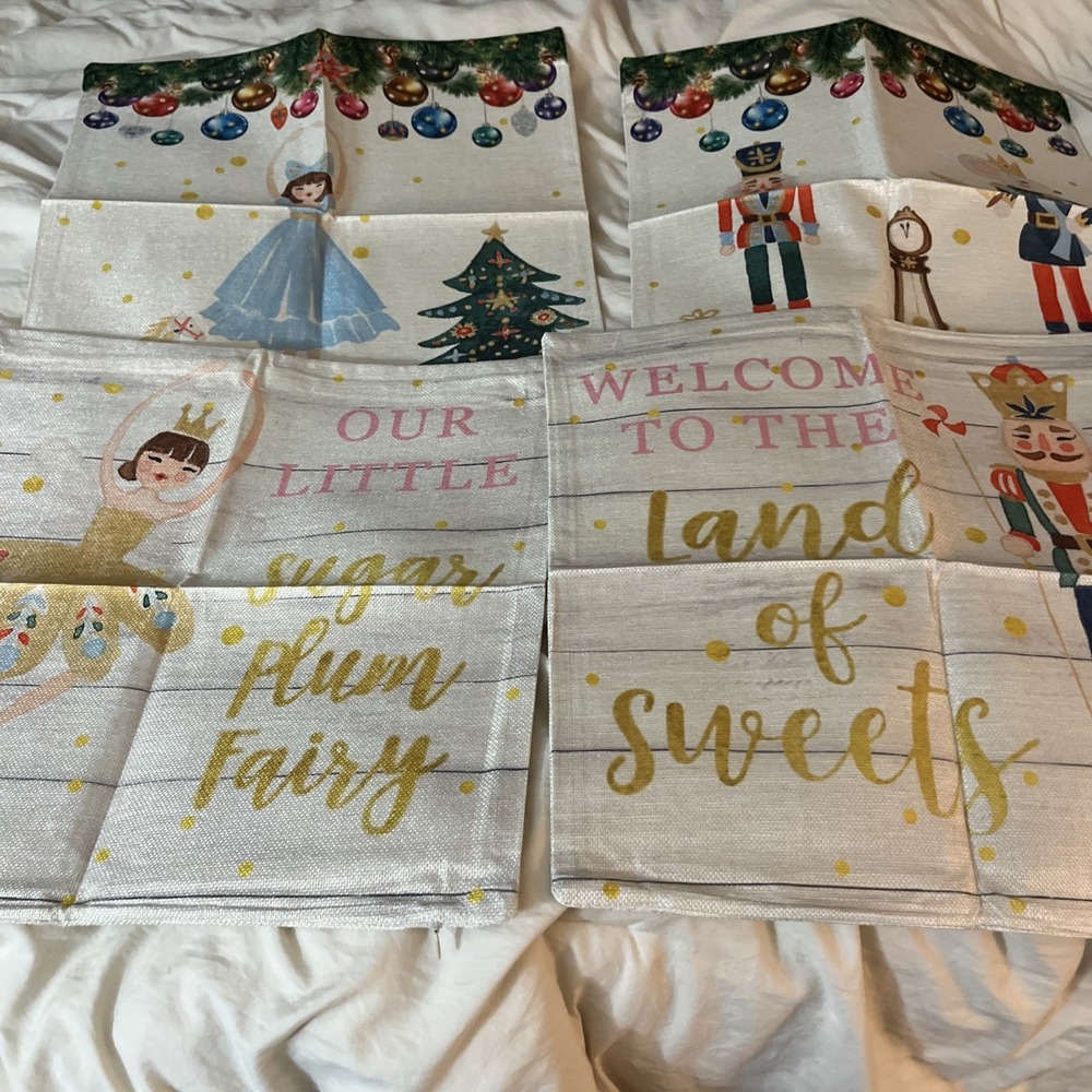 Christmas Pillow Sham Covers Set Of 4 Canvas Material